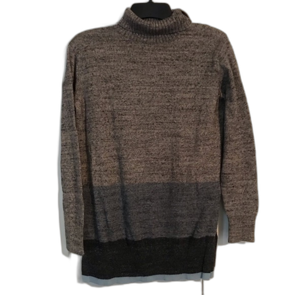 GAP X-Small Colorblock Turtleneck Sweater Tunic Turtleneck Shawl Collar Neutral